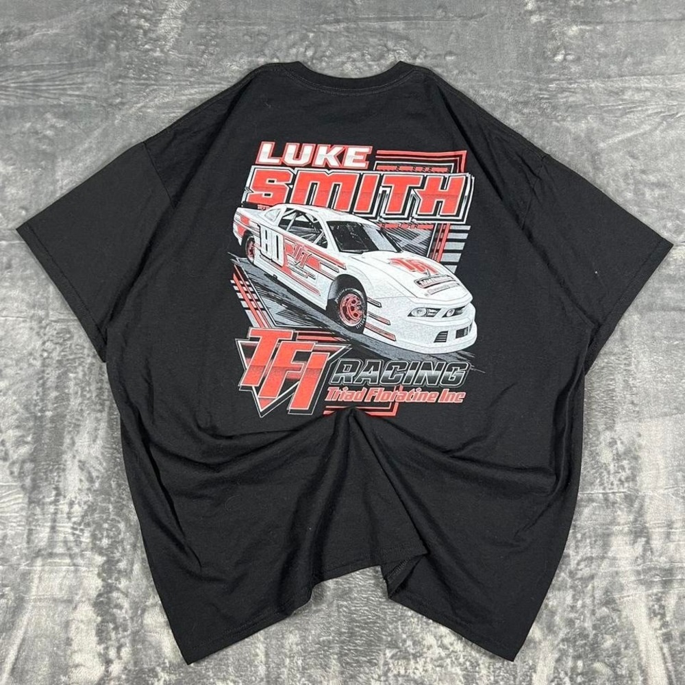 Y2K Luke Smith TFI Racing Black Graphic T-Shirt - no size tag